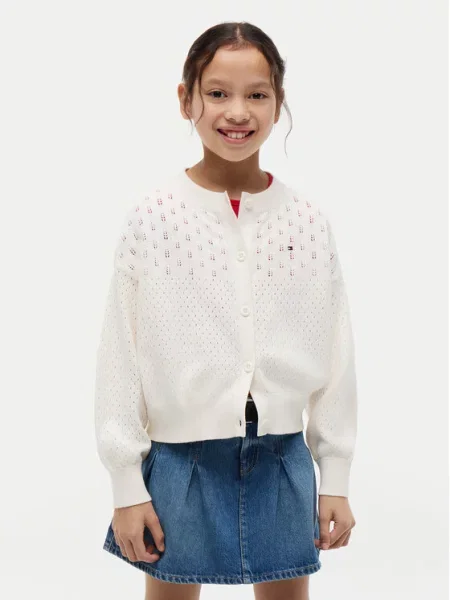 Tommy Hilfiger Кардиган Pointelle Кремав