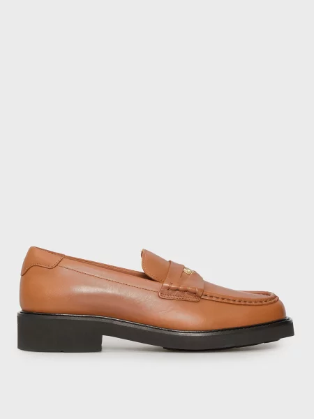 Шкіряні лофери Tommy Hilfiger коричневі