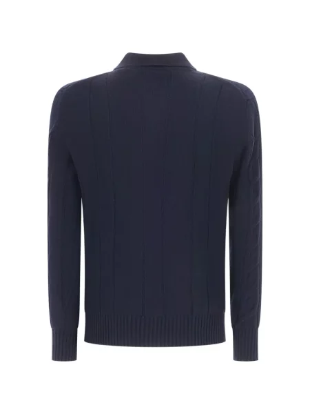 Tricou polo Kangra din cașmir albastru
