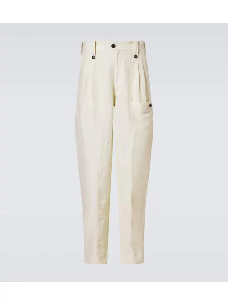 Plisirane zožen hlače Giorgio Armani bela