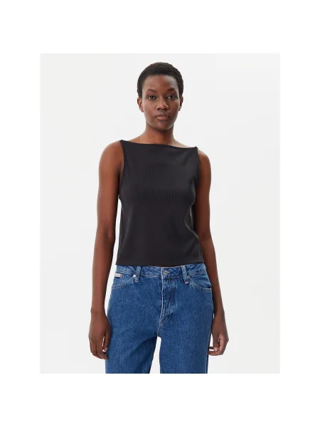 Calvin Klein Jeans Felső Logo Regular Fit fekete