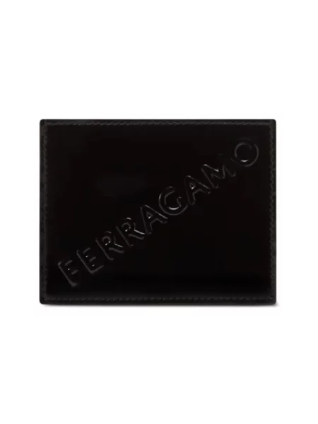 Portfel Salvatore Ferragamo skórzany z logo czarny