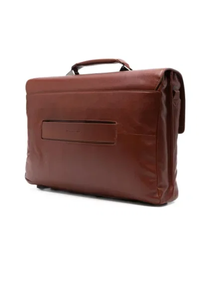 Torba na laptopa Piquadro skórzana brązowa