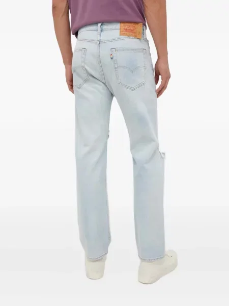 Ретро слаб дънки skinny fit Levi's® с разкъсвания синьо