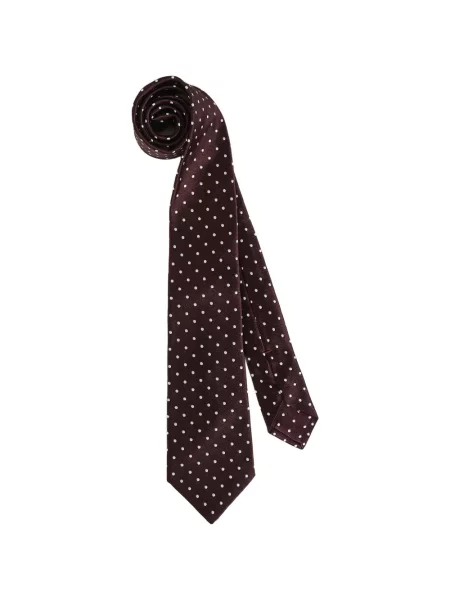 Cravată Kiton de mătase cu buline violet