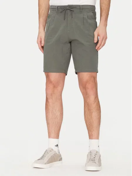 Szorty o kroju regular fit z fakturowanym wzorem model ‘LEO LIFE’ Only & Sons zielone