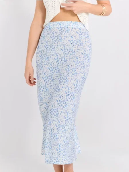 Максі-спідниця з квітковим принтом різнобарвний