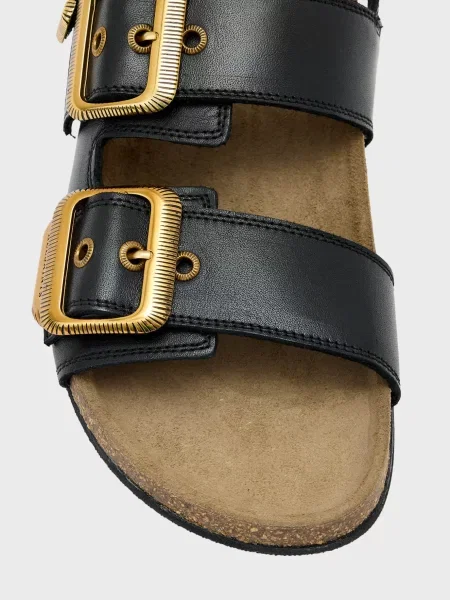 Кожаные босоножки Allsaints черные