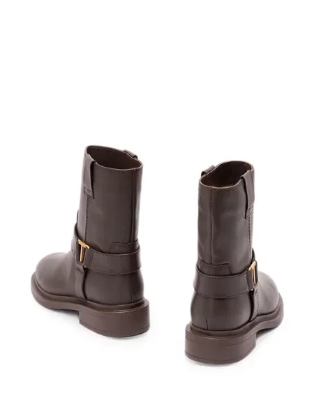 Botine Twinset cu cataramă cu autograf maro