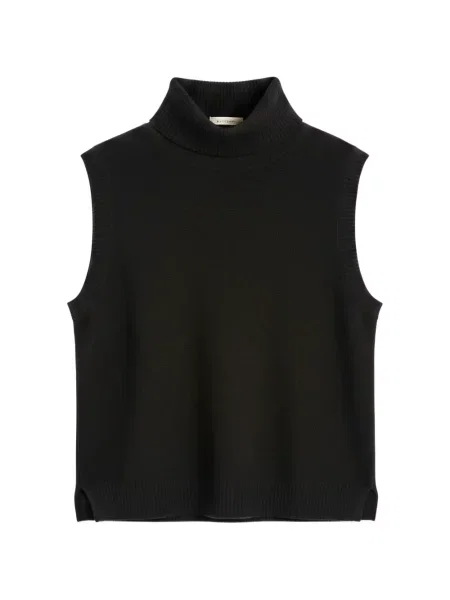 Top Chinti & Parker fără mâneci tricotate negru