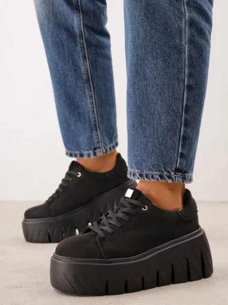 Sneakerși Vices cu platformă negru