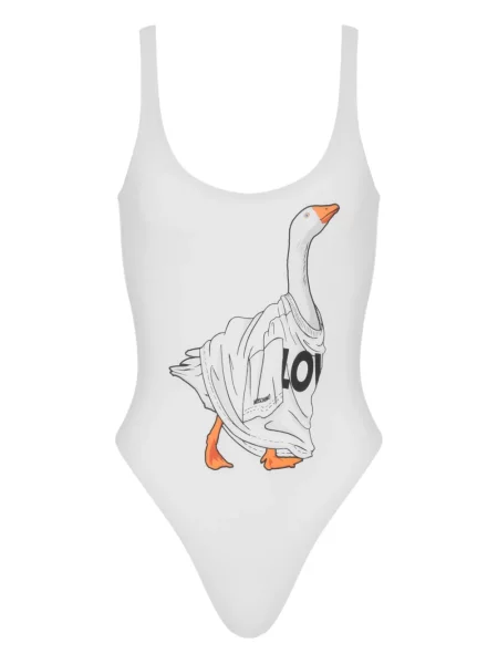 Costum de baie Moschino cu imagine alb