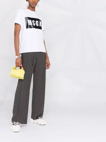 Raštuotas marškinėliai Msgm balta
