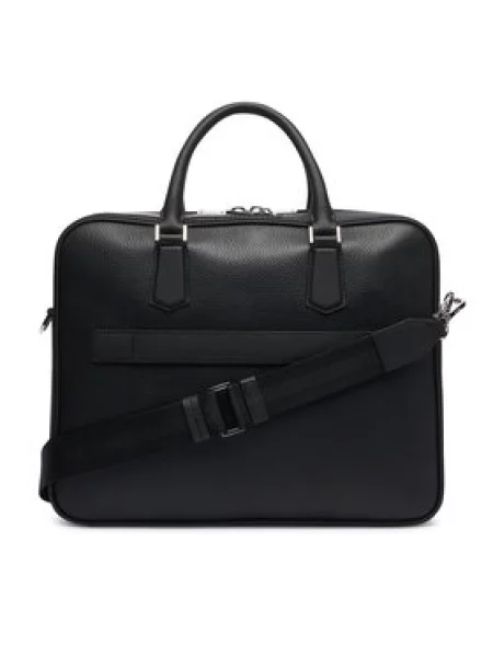BOSS torba za laptop muška kožna New Crosstown_Doc crna