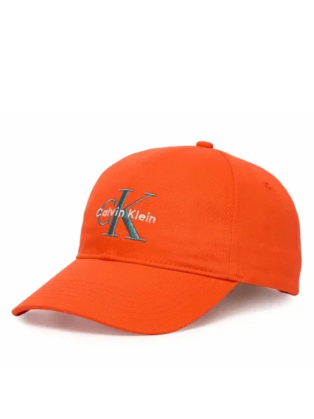 Calvin Klein Kapa s šiltom Monologo Embroidery Baseball Cap Oranžna bela