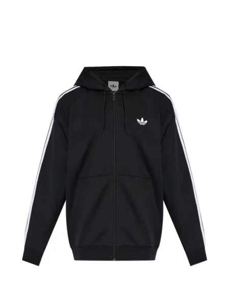 Hanorac cu glugă Adidas cu dungi negru
