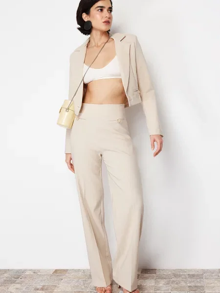 Pantaloni Trendyol alb