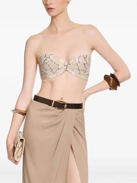 Sutien bralette Elie Saab din piele cu imagine