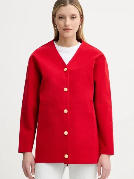 Bally cardigan din amestec de lână femei rosu