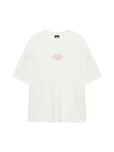 Pull&Bear Tricou STWD galben / roz deschis alb