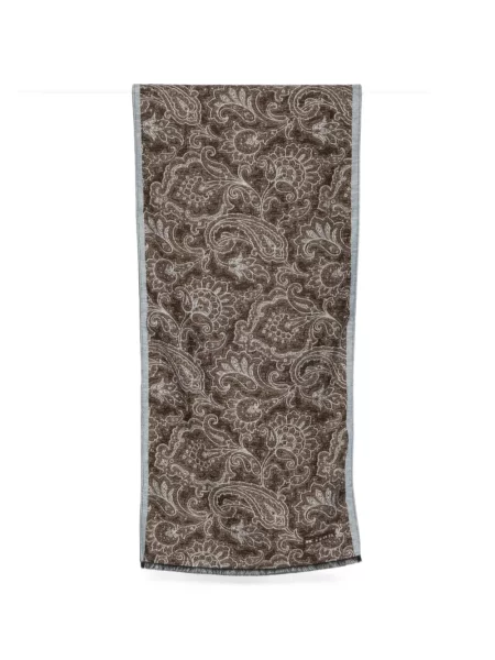 Fular Kiton cu imagine cu model paisley maro
