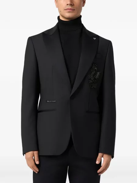 Sacou Philipp Plein cu mărgele negru