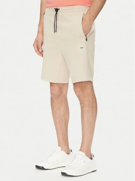 BOSS Спортни шорти Headlo бежов