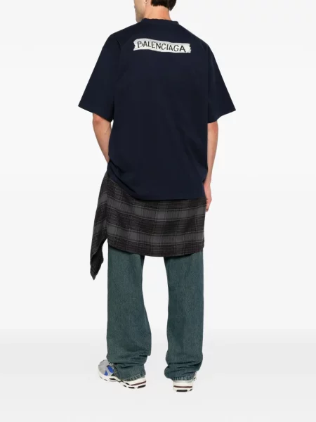 Tricou Balenciaga cu imagine albastru