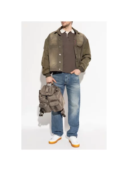 Dzianinowa koszulka polo Emporio Armani brązowa