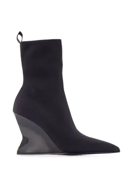 Cizme scurte Balmain tricotate cu pană negru
