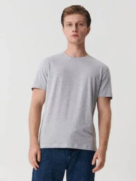 Sinsay Tričko basic Světle šedá