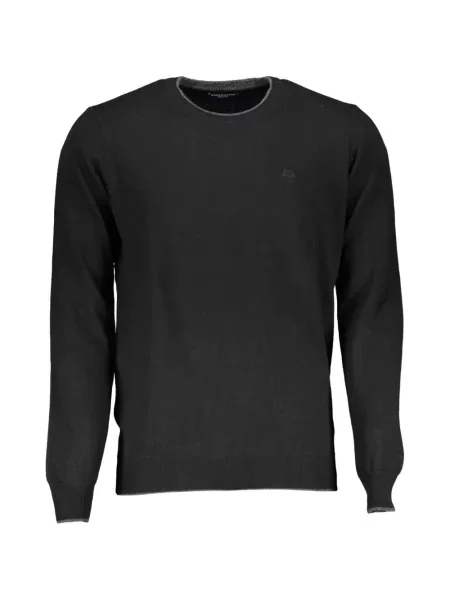 Pulover North Sails cu broderie cu decolteu rotund negru