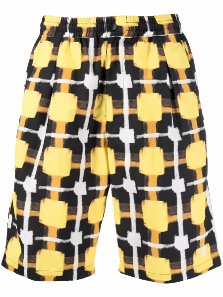 Pantaloni scurți Marcelo Burlon County Of Milan în carouri galben