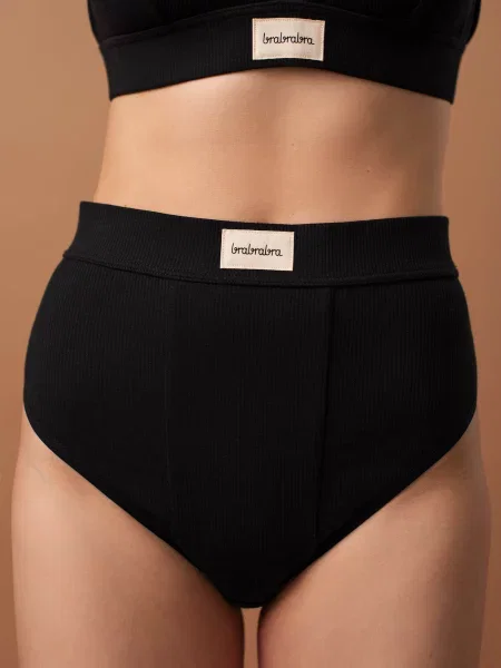 Женские трусы слип с высокой посадкой чорні