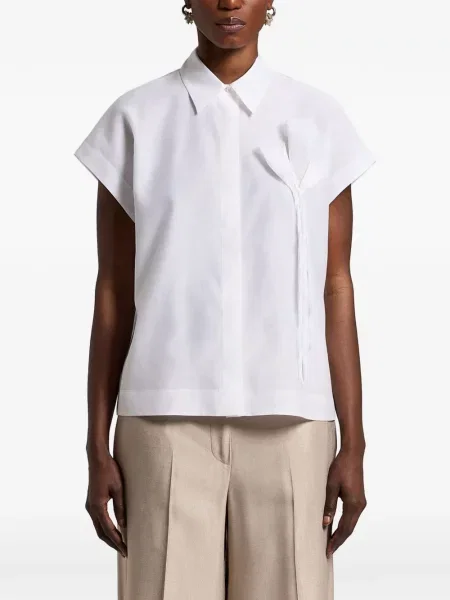 Cămașă Peserico cu model floral cu aplicații alb