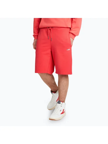 Olcsóbban. Férfi rövidnadrág FILA Blehen Sweat cayenne. Méret: S piros