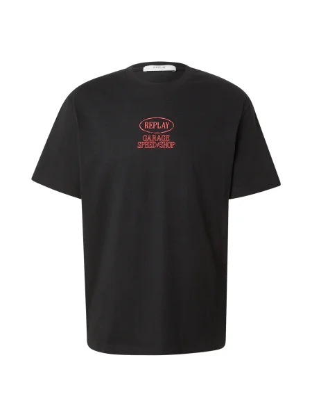 REPLAY Tricou roșu negru