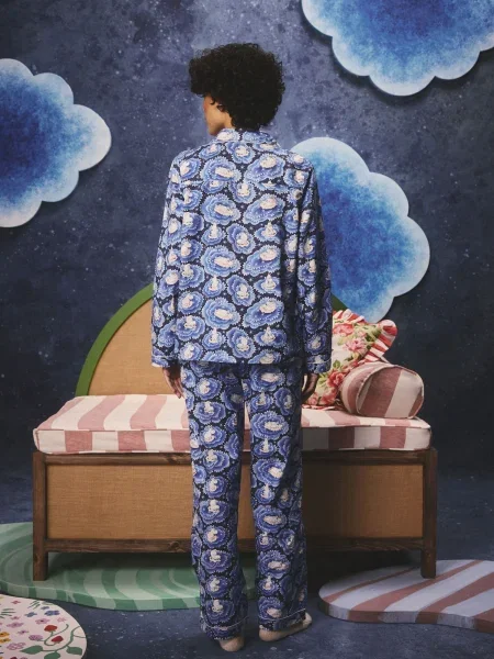 Cath Kidston Pijama Moomins albastru / albastru noapte alb