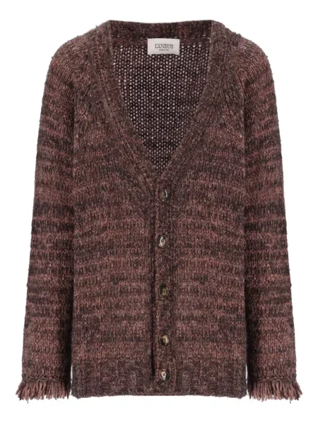 Kardigan Laneus s třásněmi hnědý