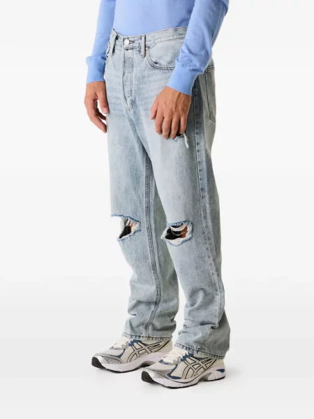 Široké džíny Other Matters Denim s oděrkami modré