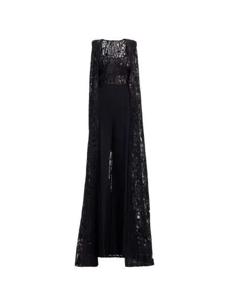 Salopetă Elie Saab cu broderie negru