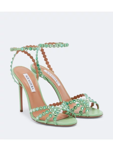 Sandale Aquazzura din piele verde