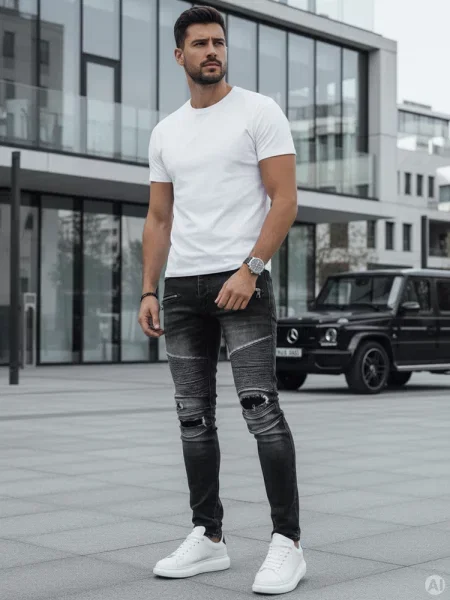 Spodnie jeansowe ciemnoszare Dstreet