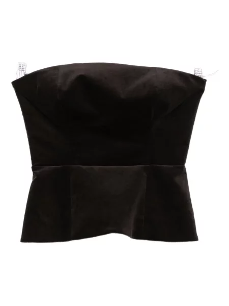 Aksamitna bluzka Parosh z baskinką brązowa