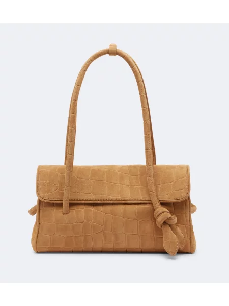 Lung geantă Jacquemus din piele de căprioară bej