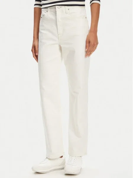 Tommy Jeans Blugi Layla Straight Fit alb