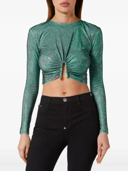Křišťálové tričko Philipp Plein zelené