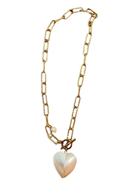Colier Labelled Jewellery cu motiv cu inimi auriu