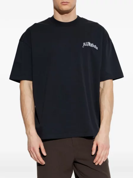 Tricou Allsaints cu decolteu rotund negru