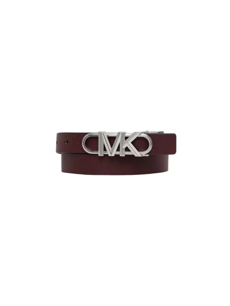 Pasek Michael Kors skórzany z logo brązowy